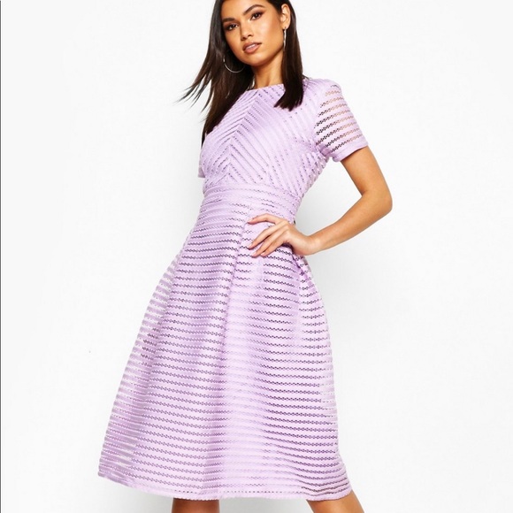 Midi light purple dress. - Picture 3 of 6